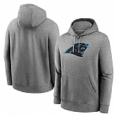 Men's Carolina Panthers Heather Gray Primary Logo Long Sleeve Hoodie T-Shirt,baseball caps,new era cap wholesale,wholesale hats